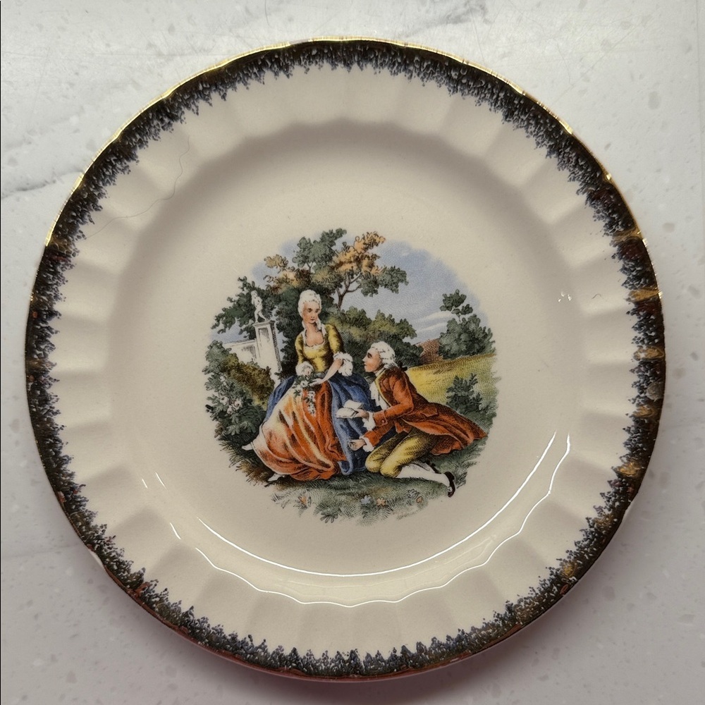 Vintage Cronin China Co. “Courting Couple” Bread Plate – 6.25" [I]